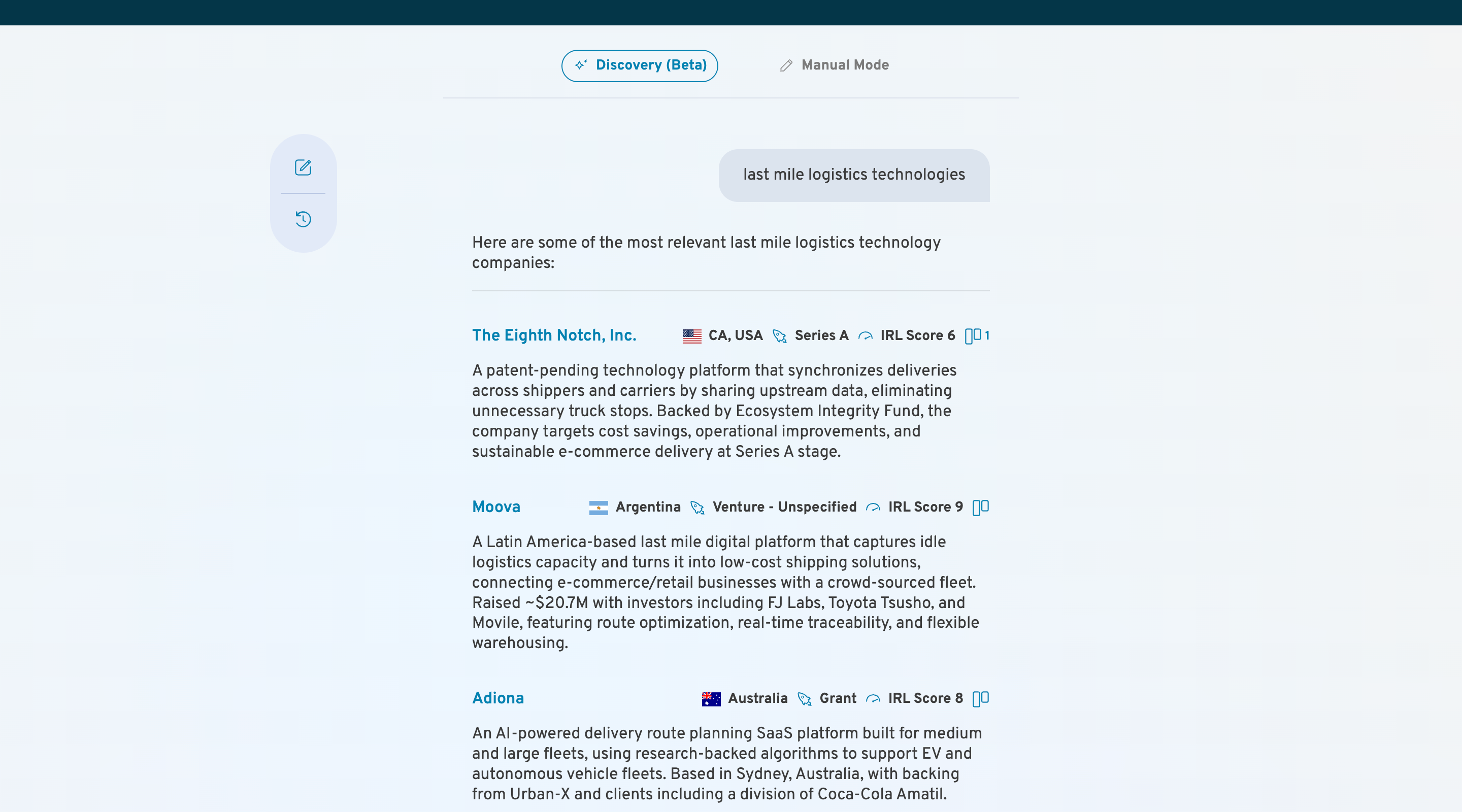 SwitchPitch AI discovery results